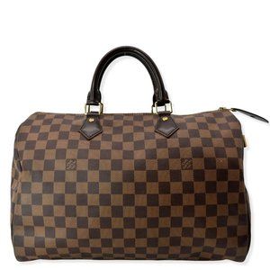 Speedy 35 Damier Ebene Satchel Bag